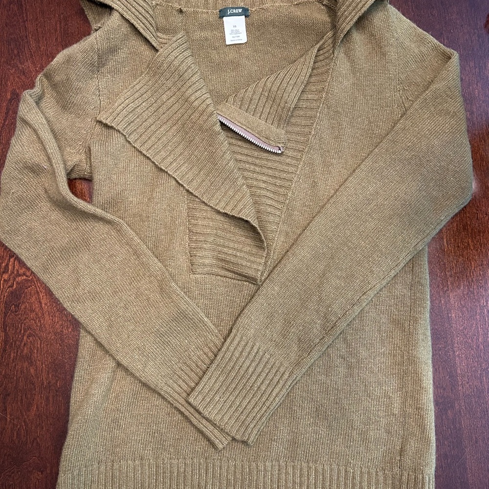 J. Crew Olive Green Cowl Neck Women's Sweater - Picture 3 of 4